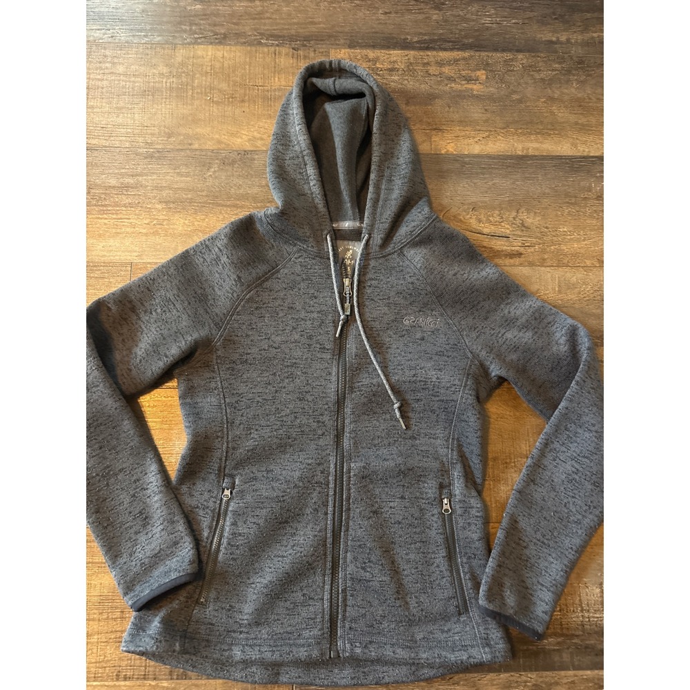 Gramicci Womens Full Zip Hoodie Gray Marled Recycled Polyester Fleece Jacket S
